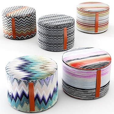 Missoni Home Chic Poufs 3D model image 1 