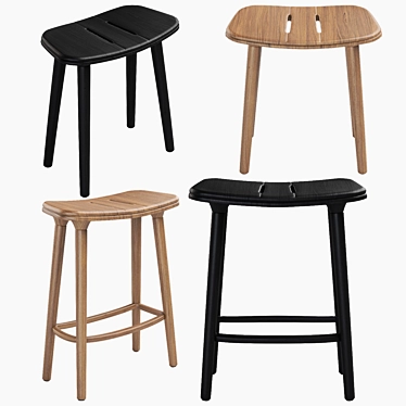 Manutti Solid Counter Stools: Timeless Elegance 3D model image 1 