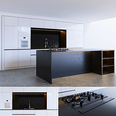 Modern Kitchen Island: Stylish & Functional 3D model image 1 