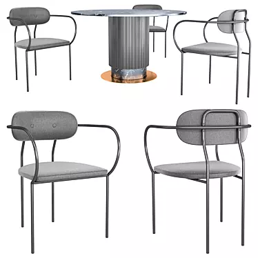 Modern Dining Set: Table & Chair 3D model image 1 