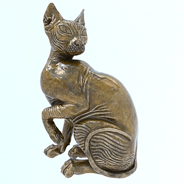 Mystic Sphinx Cat Figurine 3D model image 1 