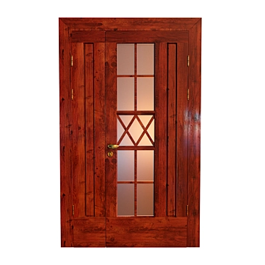 Vintage Walnut Double Door 3D model image 1 