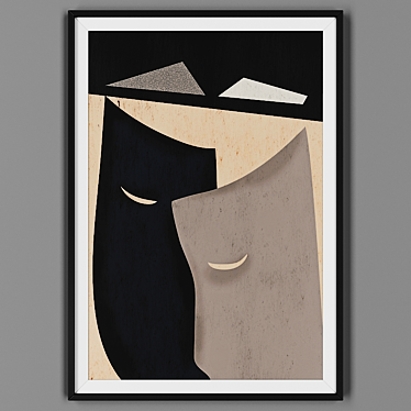 Title: Black Framed Artwork 3D model image 1 