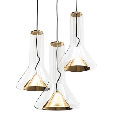 Elegant Glass Whistle Pendant Lamp 3D model image 1 