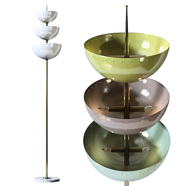 Elegant Lisbon Torchière in 2 Colors 3D model image 1 