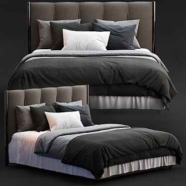 Koi Flou Bed: Sleek Modern Design 3D model image 1 