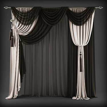 Polyester Curtains for Stylish Home 3D model image 1 