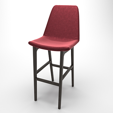 Rustic Wooden Bar Chair 3D model image 1 