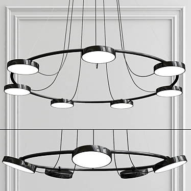 THERETRO CARY Metal Acrylic Black Chandelier 3D model image 1 