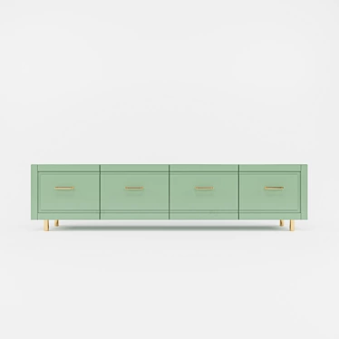 Modern Classic Dresser: Shale Green 3D model image 1 