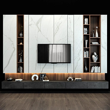 Sleek TV Shelf: Organize & Display 3D model image 1 