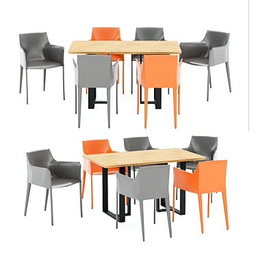 Modern 4union Dining Set 3D model image 1 