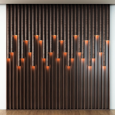 Rustic Wood LED Panels 3D model image 1 