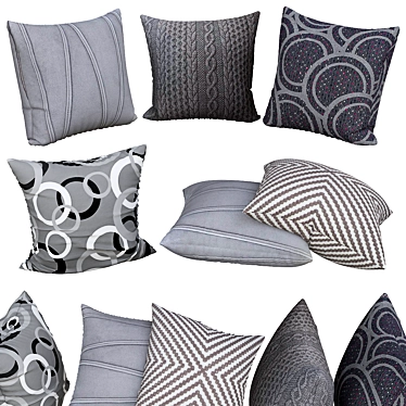 Stylish Sofa Pillows 3D model image 1 