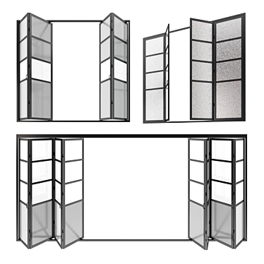 Modern Sliding Door Set 3D model image 1 