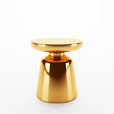Golden Round Accent Table 3D model image 1 