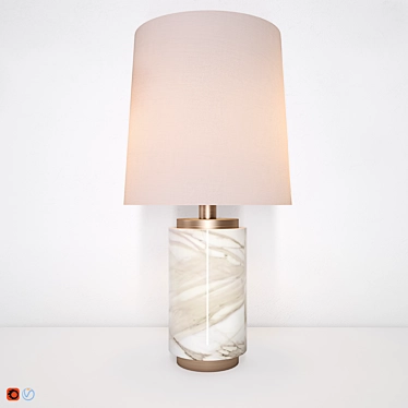 LARA W Brass and Marble Table Lamp 3D model image 1 