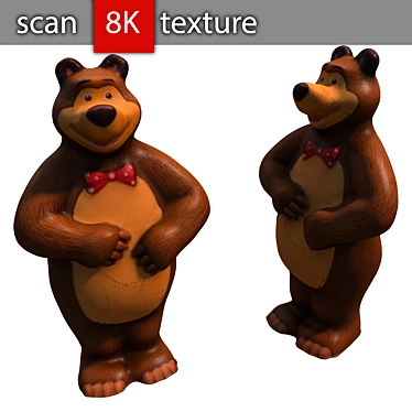 Rubber Bear Toy 3D model image 1 