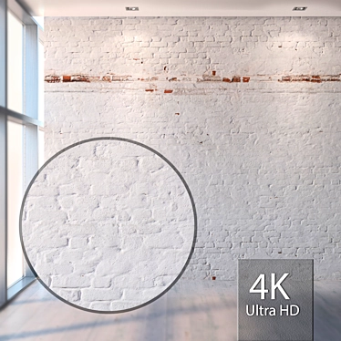 Seamless White Brick Wall Texture 3D model image 1 