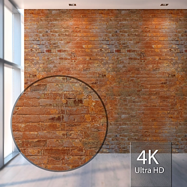 Vintage Brick Wall Texture - High Resolution 3D model image 1 