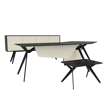 Elegant Executive Eagle Table Set 3D model image 1 