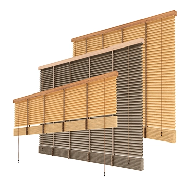 Elegant Wood Blinds: 180cm Width 3D model image 1 