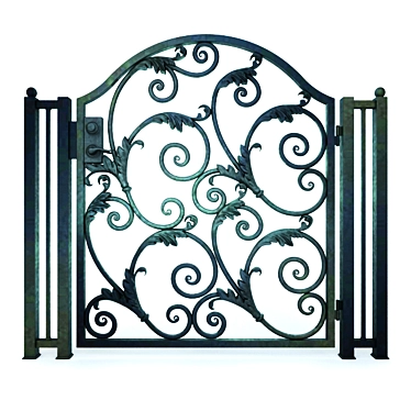 Elegant Iron Entrance Gate 3D model image 1 
