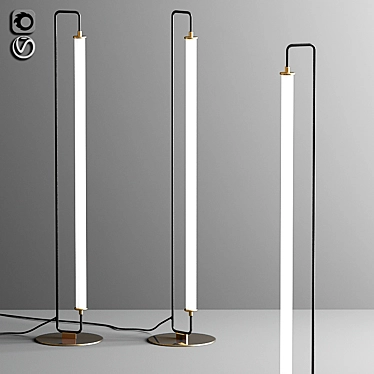 Modern Metal LED Floor Lamp 3D model image 1 