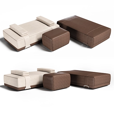 Grant Poufs: Stylish and Versatile Seating Solution 3D model image 1 