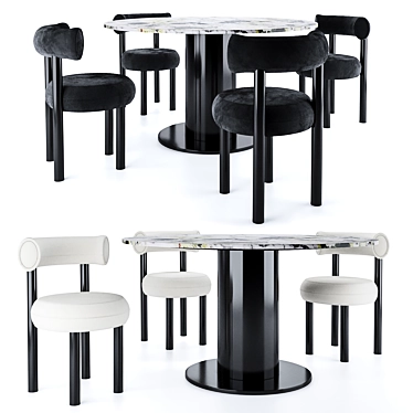 Sleek Elegance: Tom Dixon FAT Dining Set 3D model image 1 