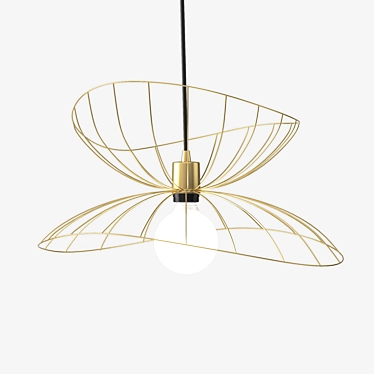 Sleek Ray Ceiling Lamp by Patrick Hall 3D model image 1 