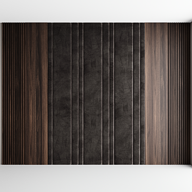 Luxury Velvet-Wrapped Wood Panel Set 3D model image 1 