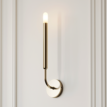 Minimalist Gold LED Wall Lamp 3D model image 1 