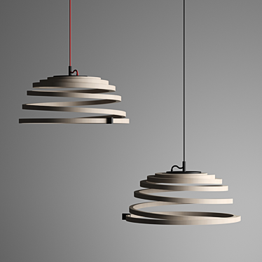 Sleek Birch Pendant Lamp 3D model image 1 