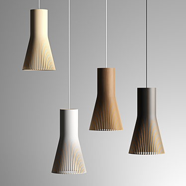 Sleek Birch Pendant Lamp 3D model image 1 