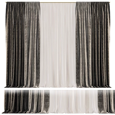 Elegant Revamped Curtain 3D model image 1 