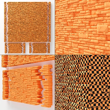 Brickstone Granite Wall Tiles 3D model image 1 