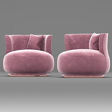 Plush Pink Sofa: Detailed 3D Model 3D model image 1 