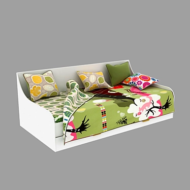 Scandinavian Style Sliding Bench Bed 3D model image 1 
