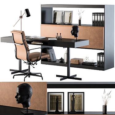 Executive Office Furniture Set 3D model image 1 