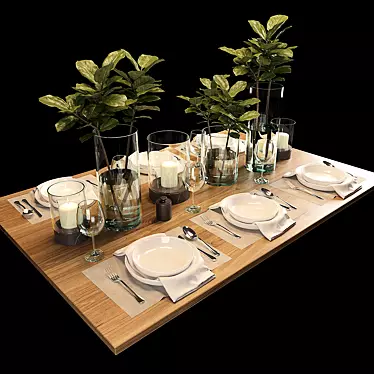 PBR Table Setting Set 3D model image 1 