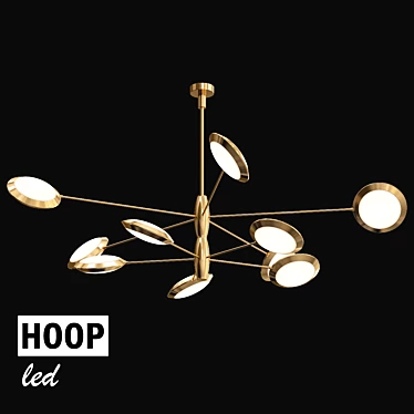 Sleek Hoop LED Chandelier 3D model image 1 