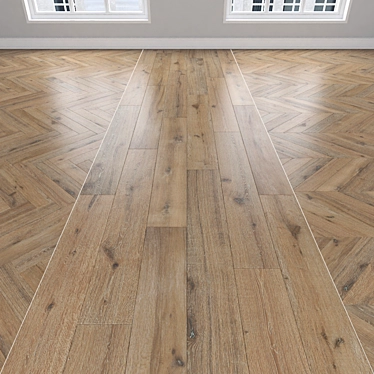 Parquet Oak: Herringbone, Linear, Chevron 3D model image 1 