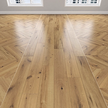 Versatile Oak Parquet: Herringbone, Linear & Chevron 3D model image 1 