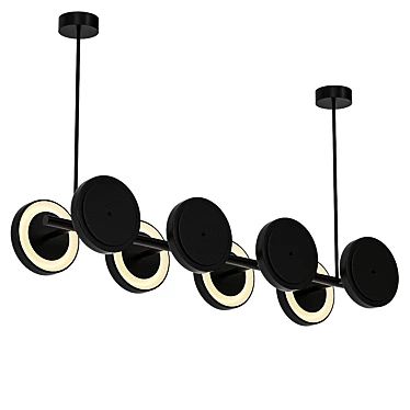 Modern Black Metal Chandelier 3D model image 1 