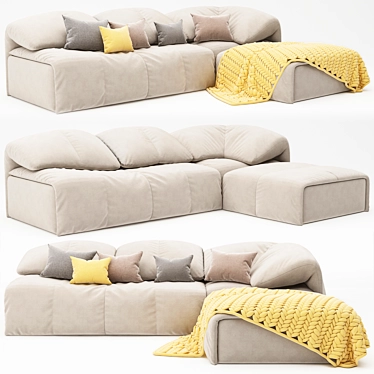 Sleek Modern Corner Sofa - Various Colors 3D model image 1 