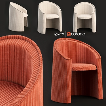 ElegaCozy Husk Armchair 3D model image 1 