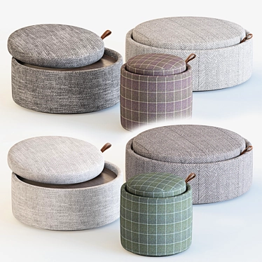 Versatile Pouf Storage Solution 3D model image 1 