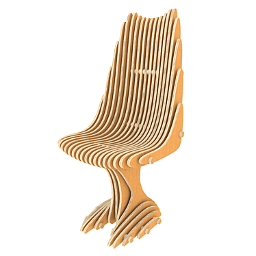 Elegant Parametric Plywood Chair 3D model image 1 