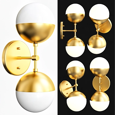 Copper Duos Brass Pendant Light 3D model image 1 